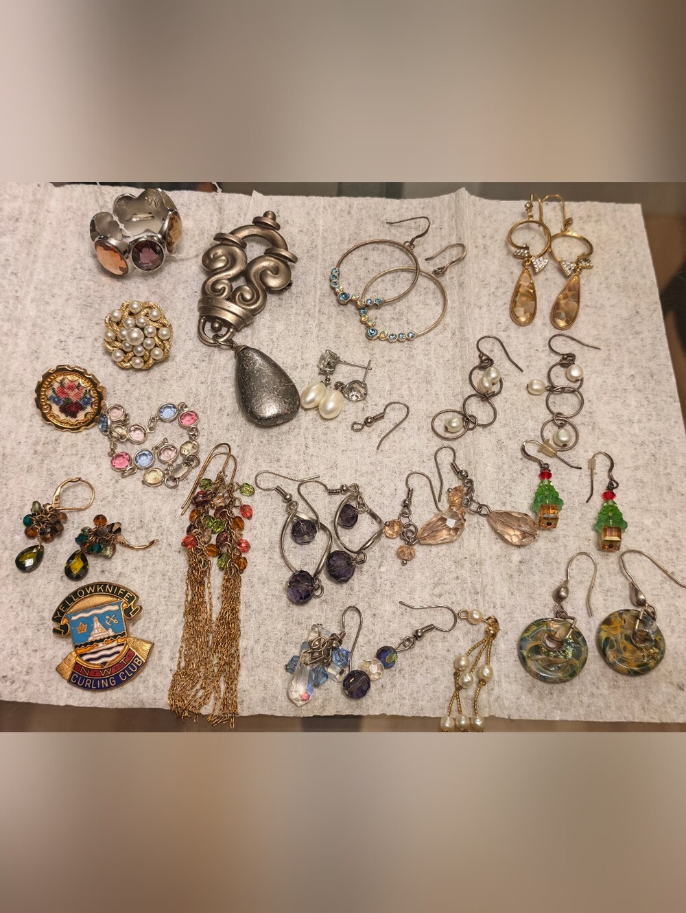 Mixed Metal and Crystal Drop Earrings Collection - Silver, Gold fill, Pearls